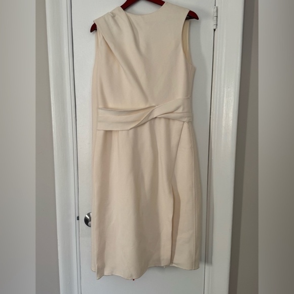 OSCAR DE LA RENTA New Sleeveless Wool Crepe Pencil Dress In Ivory Sz 12 - Picture 1 of 9